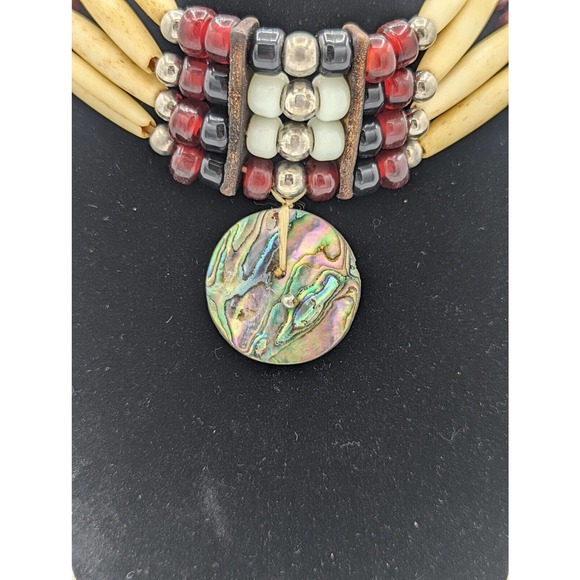 Vintage Native American Old Choker Turkey Bone/Leather horse Hair Traditional - Picture 9 of 12